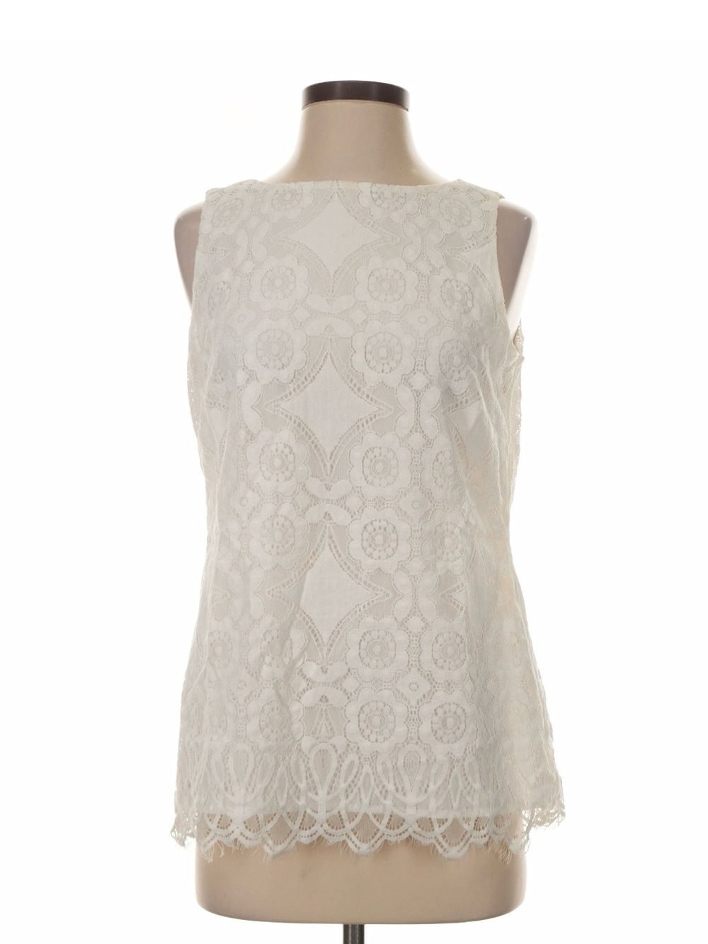 Chicos White Lace Sleeveless Tunic